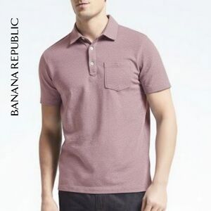 Sz L Banana Republic Performance Pique Light Red Polo Shirt
